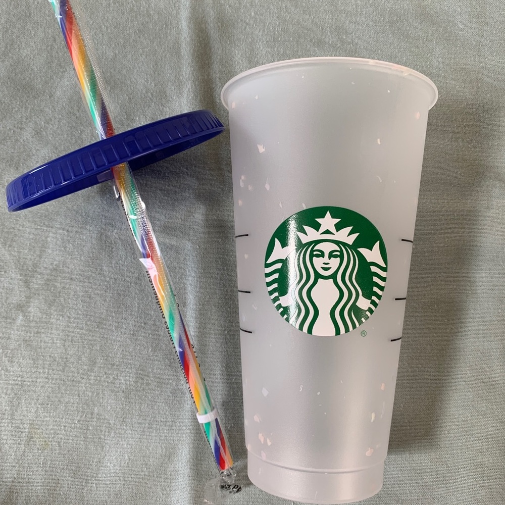 Starbucks Confetti Cup 🎉 w/ Rainbow Straw 🌈
